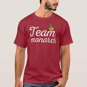 Team Monarch Cute Monarch Butterfly Lover Hearts T-Shirt