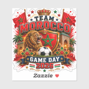 Team Morocco Game Day 2026 Soccer Fan Die-Cut