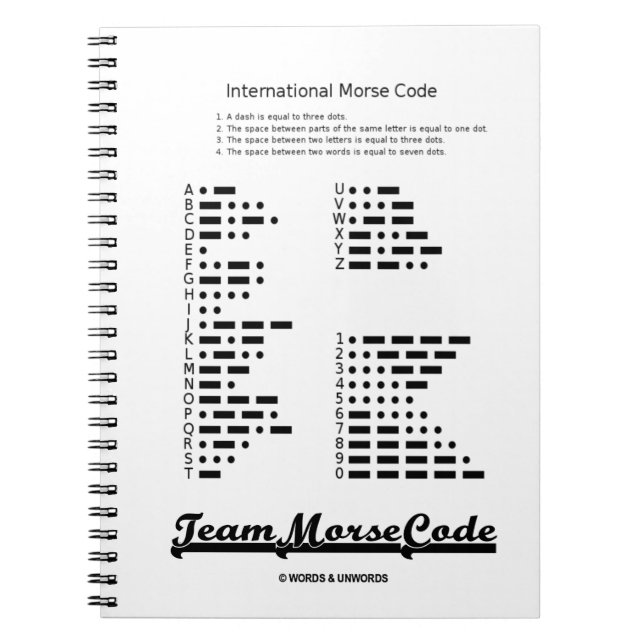 Team Morse Code (Communication Dots & Dashes) Notebook (Front)