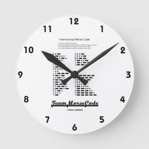 Team Morse Code (Communication Dots & Dashes) Round Clock