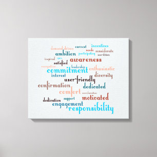 Team Motivation Word Cloud Customisable Background Canvas Print