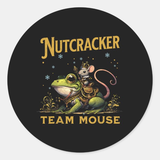 Team Mouse King Nutcracker Riding Frog Llet Dance  Classic Round Sticker (Front)