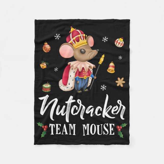 Team Mouse Nutcracker Christmas Dance Fun Soldier  Fleece Blanket (Front)