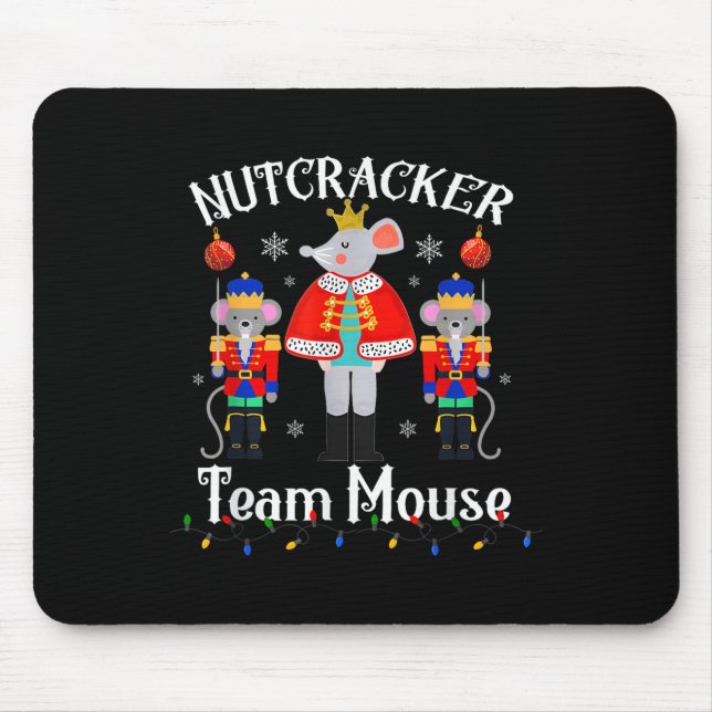 Team Mouse Nutcracker Christmas Dance Funny Soldie Mouse Mat (Front)