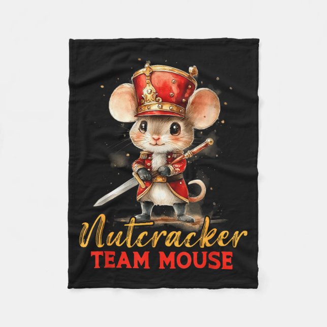 Team Mouse Nutcracker Christmas Dance Pajamas Kids Fleece Blanket (Front)