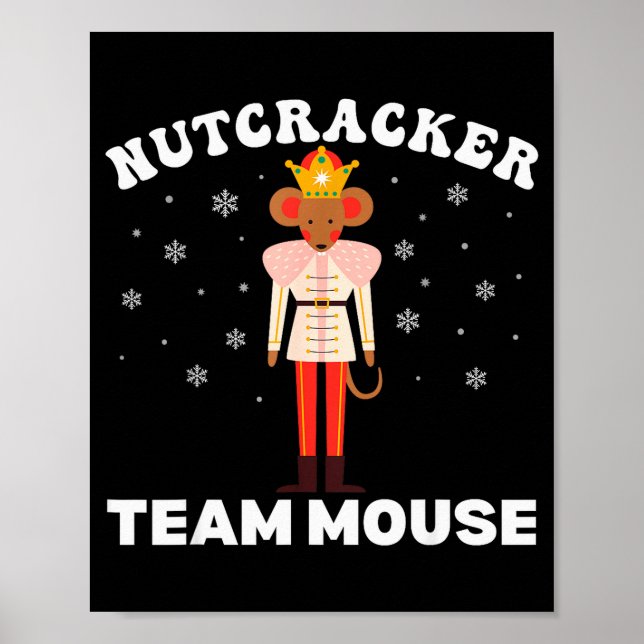 Team Mouse Nutcracker Christmas Dance Pajamas Kids Poster (Front)