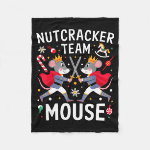Team Mouse Nutcracker Shirt Christmas Dance Funny Fleece Blanket