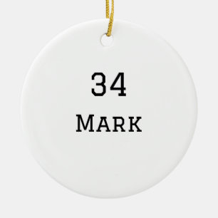 team name add player name date sports men  ceramic tree decoration