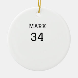 team name add player name date sports men  ceramic tree decoration