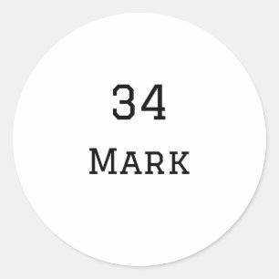 team name add player name date sports men  classic round sticker