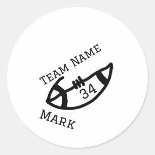 team name add player name date sports men  classic round sticker