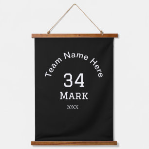 team name add player name date sports men hanging tapestry