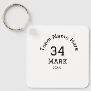 team name add player name date sports men key ring