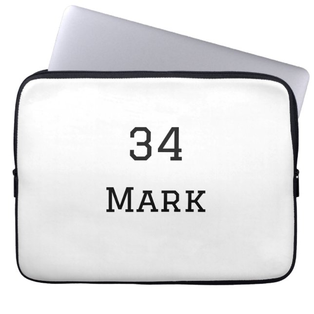 team name add player name date sports men  laptop sleeve (Front)