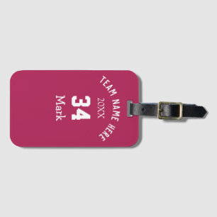 team name add player name date sports men  luggage tag