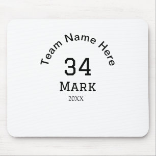 team name add player name date sports men mouse mat