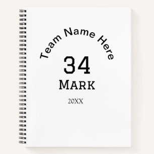 team name add player name date sports men notebook