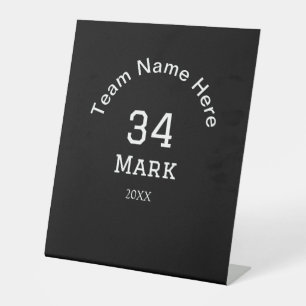 team name add player name date sports men pedestal sign