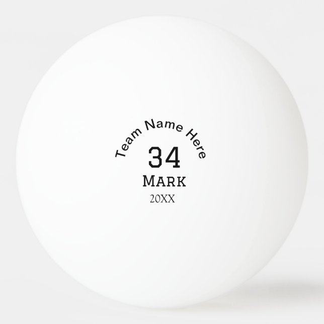 team name add player name date sports men  ping pong ball (Front)