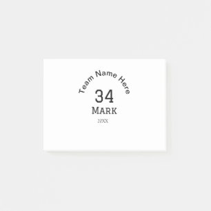 team name add player name date sports men post-it notes