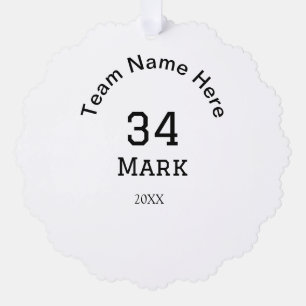 team name add player name date sports men tree decoration card