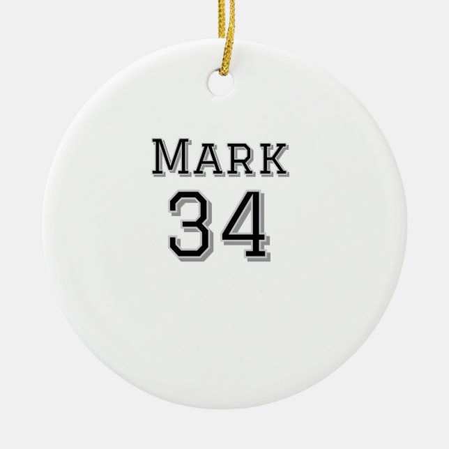 team name add player name date sports men vintage  ceramic tree decoration (Front)