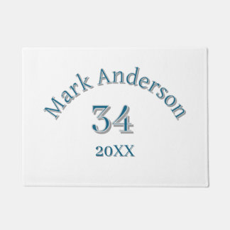 team name add player name date sports men vintage doormat