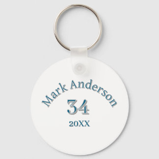team name add player name date sports men vintage key ring