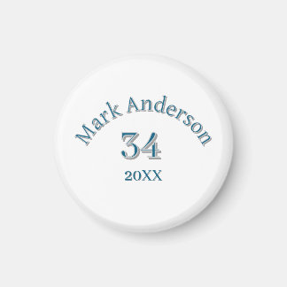 team name add player name date sports men vintage magnet