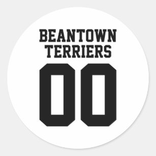 Team Name And Jersey Number Front Back T Shirt Classic Round Sticker