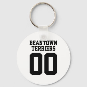Team Name And Jersey Number Front Back T Shirt Key Ring