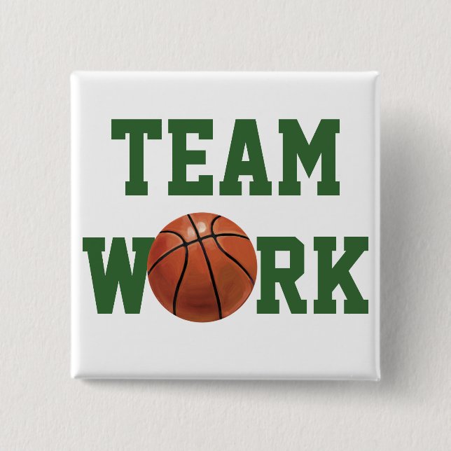 Team Name and Number Basketball 15 Cm Square Badge (Front)