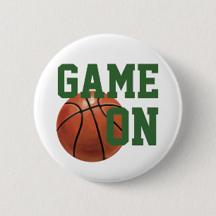 Team Name and Number Basketball 6 Cm Round Badge