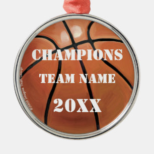 Team Name and Number Basketball Metal Tree Decoration