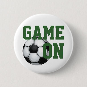 Team Name and Number Soccer Ball 6 Cm Round Badge