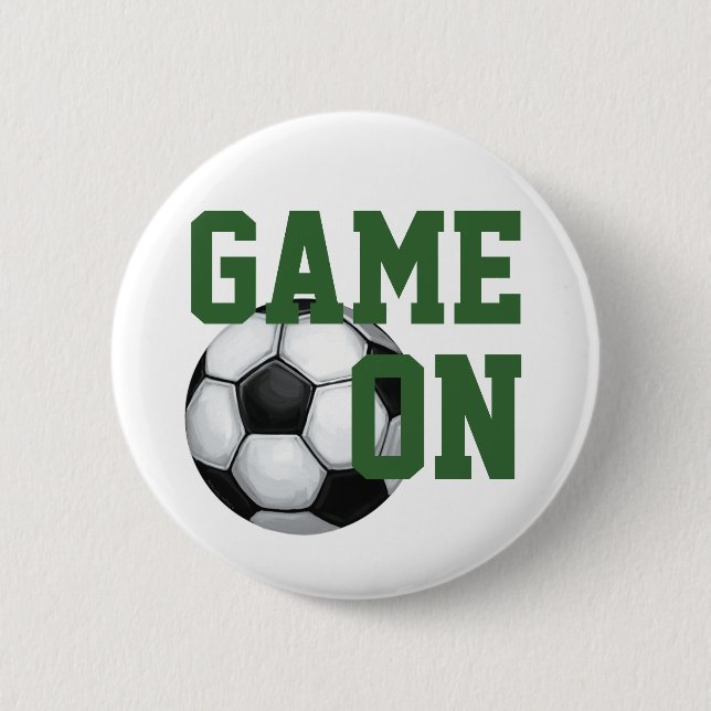 Team Name and Number Soccer Ball 6 Cm Round Badge (Front)