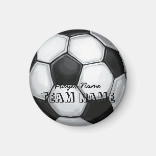 Team Name and Number Soccer Ball Magnet