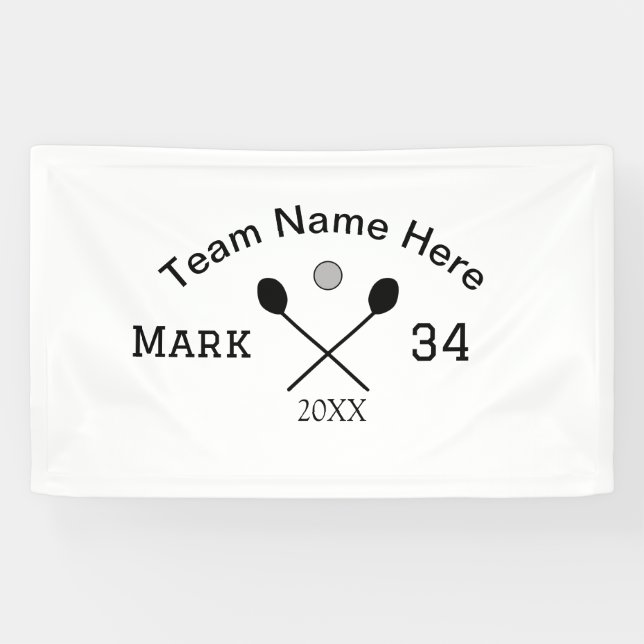 Team name here add name number ball paddle golf  banner (Horizontal)