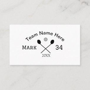 Team name here add name number ball paddle golf business card