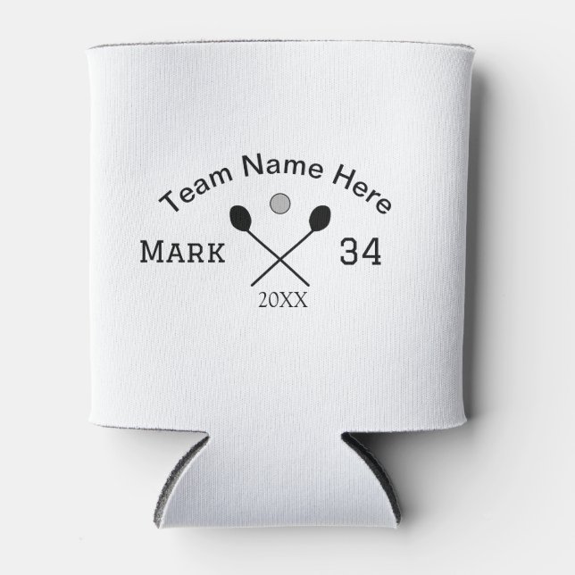 Team name here add name number ball paddle golf  can cooler (Front)