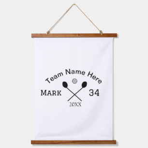 Team name here add name number ball paddle golf hanging tapestry