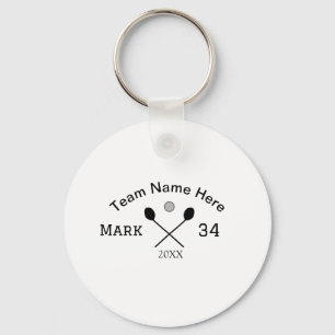 Team name here add name number ball paddle golf  key ring