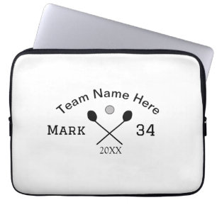 Team name here add name number ball paddle golf laptop sleeve