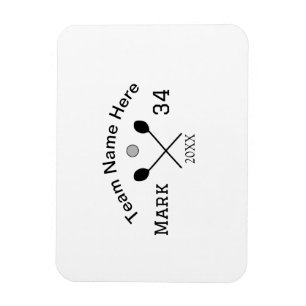 Team name here add name number ball paddle golf  magnet