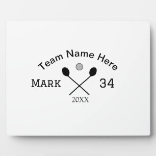 Team name here add name number ball paddle golf plaque