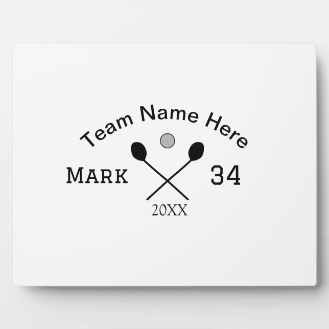 Team name here add name number ball paddle golf  plaque (Front)