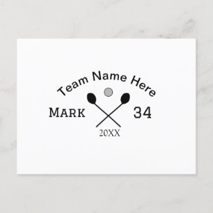 Team name here add name number ball paddle golf postcard