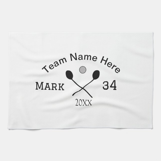 Team name here add name number ball paddle golf  tea towel (Horizontal)