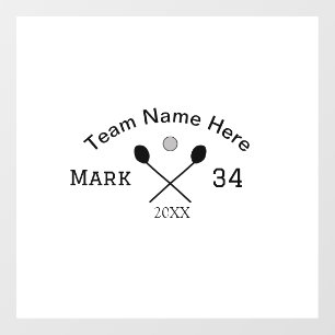 Team name here add name number ball paddle golf window cling