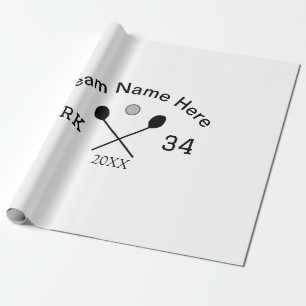 Team name here add name number ball paddle golf wrapping paper